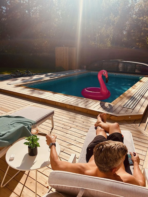 Trädgårdsdesign med pool